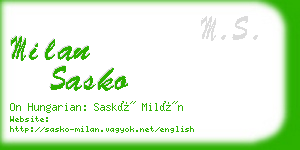 milan sasko business card